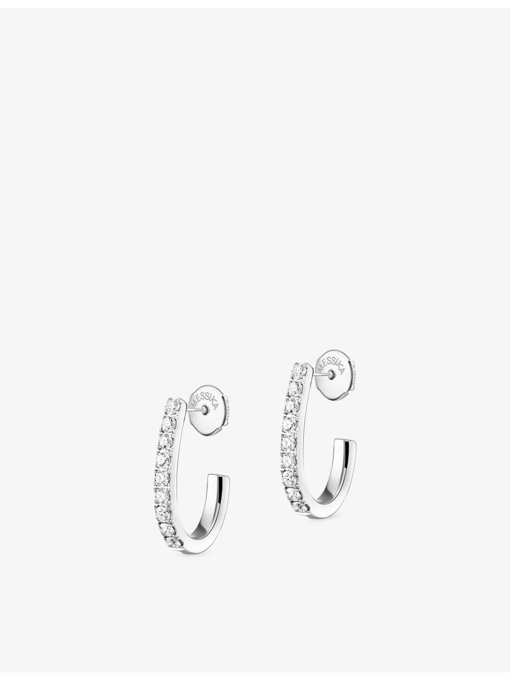 Messika 18ct white-gold diamond hoop earrings - British product