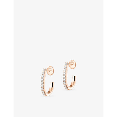 selfridges Messika Gatsby 18ct Rose-Gold and Diamond Hoop Earrings- Buy online at McGrocer