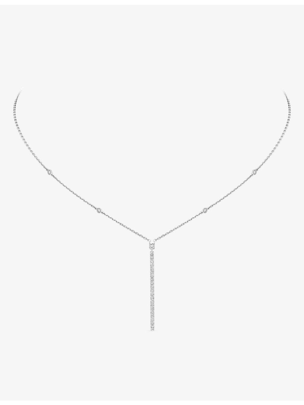 Messika Gatsby white-gold diamond necklace 42cm, imported from the UK