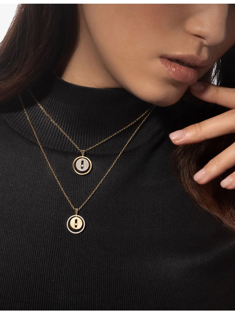 Messika Lucky Move yellow gold diamond necklace 45cm, imported from the UK