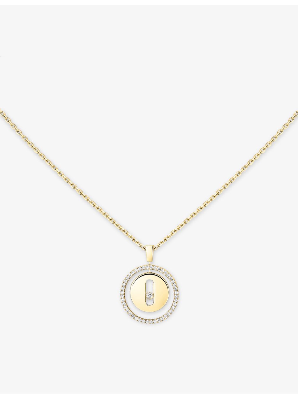 Messika Lucky Move yellow gold diamond necklace 45cm, imported from the UK