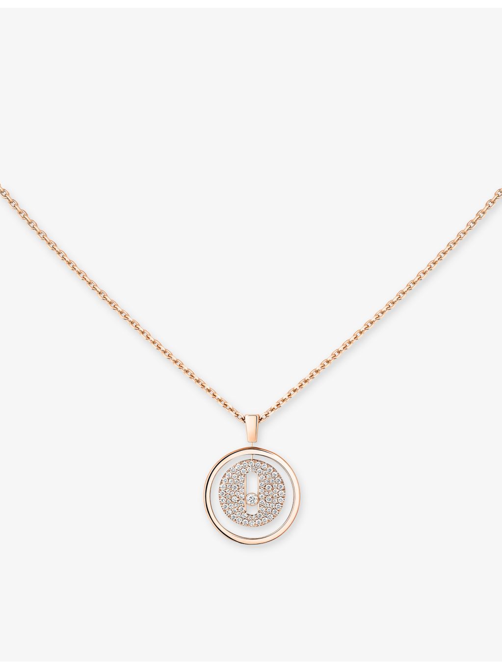 Messika 18ct rose gold diamond necklace 45cm, UK version
