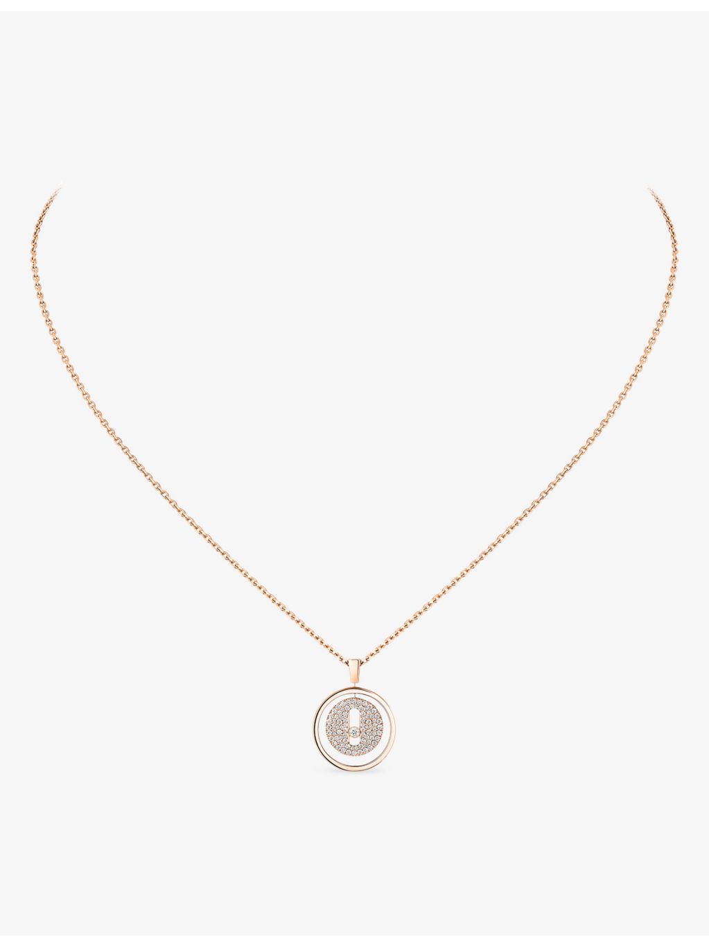 Messika 18ct rose gold diamond necklace 45cm, UK version