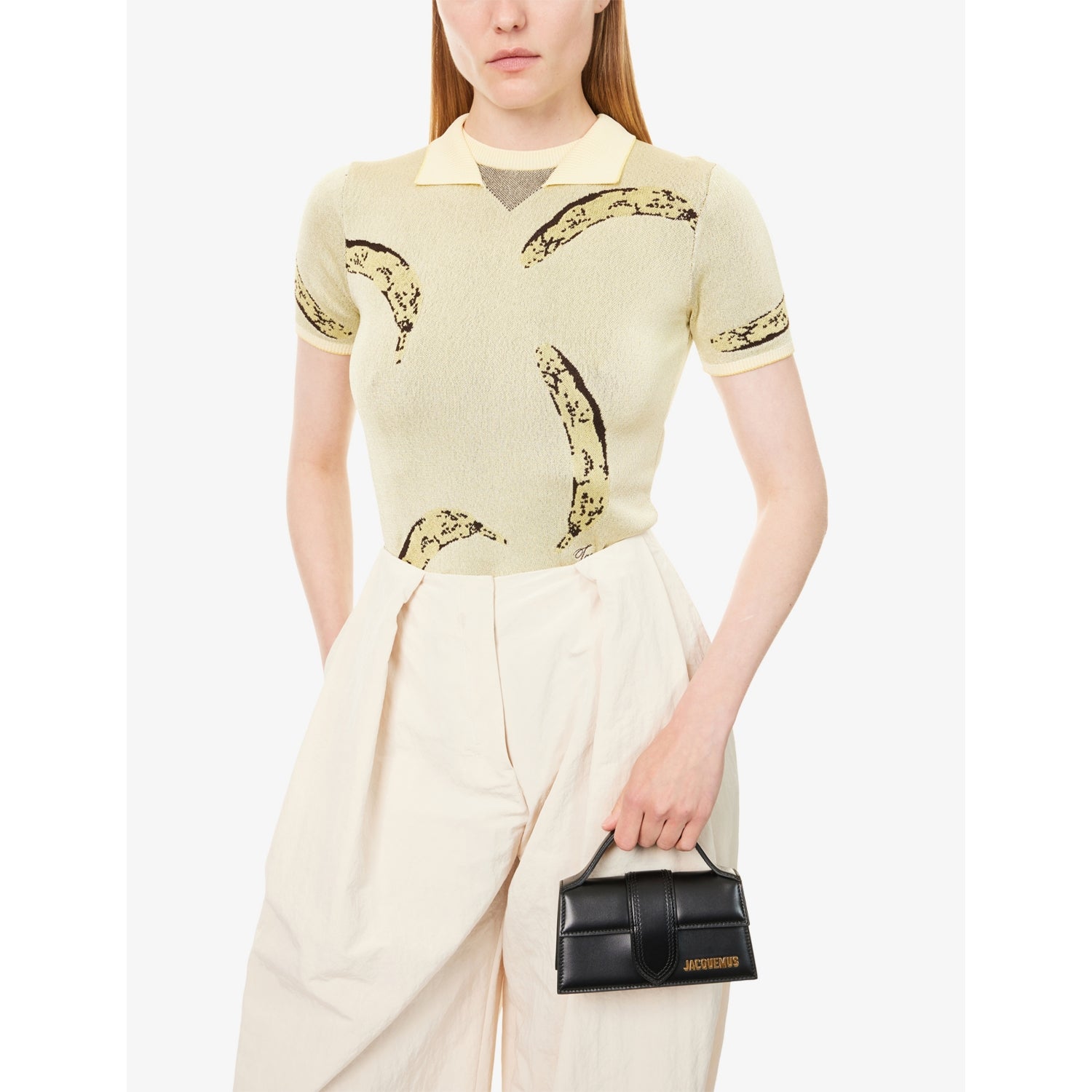 Jacquemus Le Bambino leather top handle bag, imported from the UK