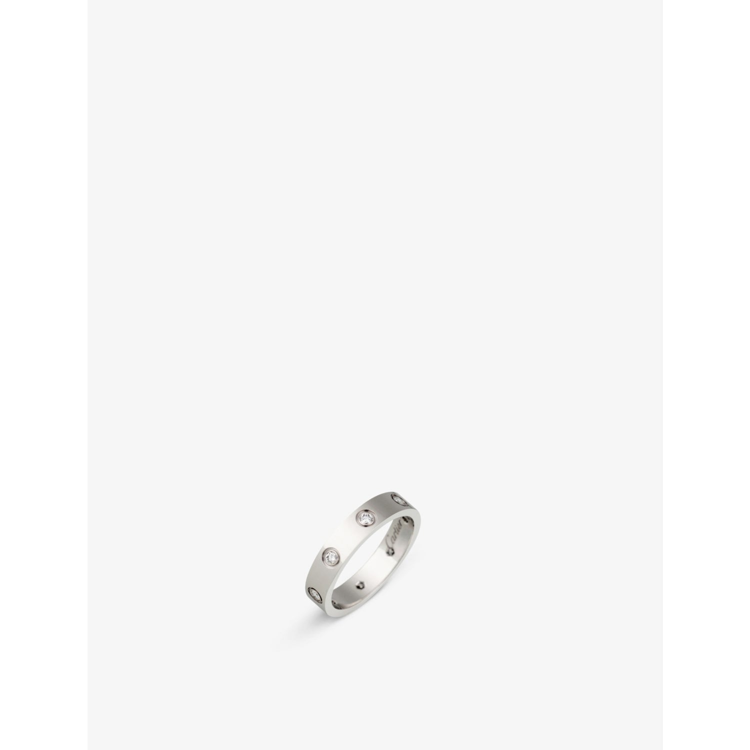Cartier LOVE wedding band 18ct white gold diamonds 4mm, UK version