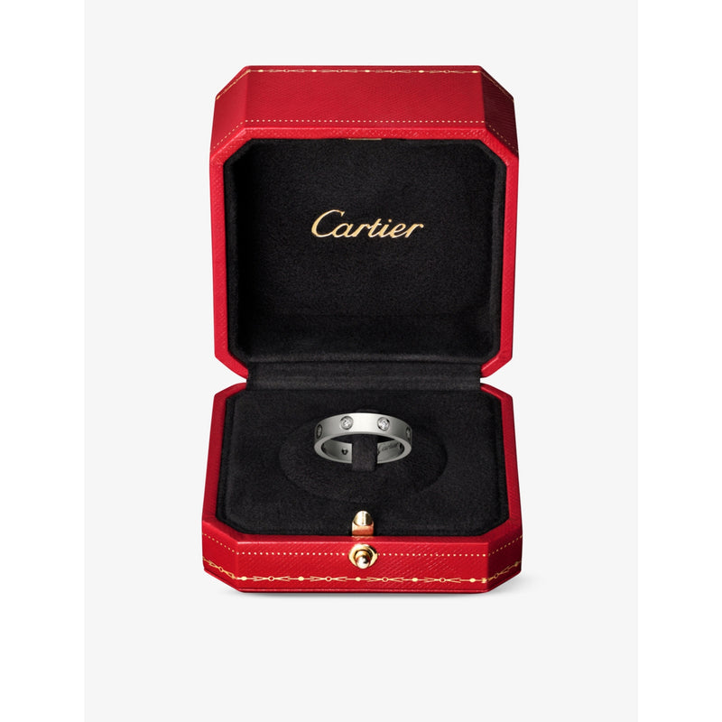 Cartier LOVE wedding band 18ct white gold diamonds 4mm, UK version