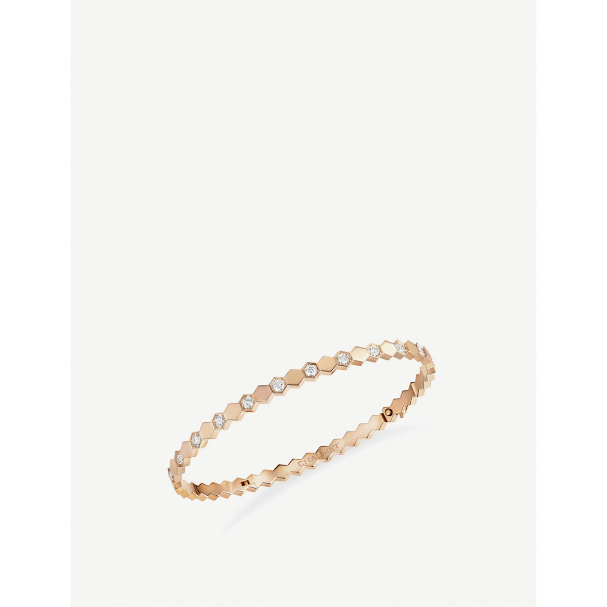 Bee de Chaumet 18ct rose-gold and 0.938ct brilliant-cut diamond bangle - 16cm