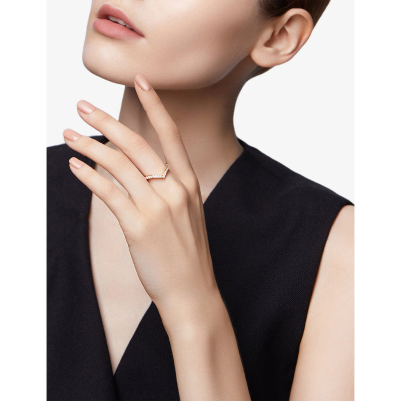 Chaumet Joséphine Aigrette diamond ring 18ct rose gold - British product