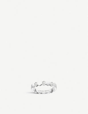 Chaumet bee ring white-gold diamond honeycomb design (British brand)