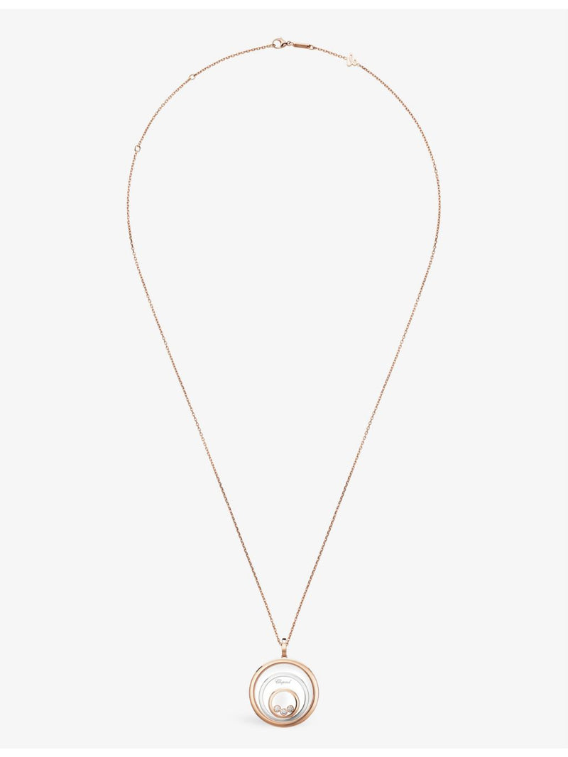 Chopard Happy Spirit 18ct rose-gold white-gold diamond necklace 0.28ct - British product