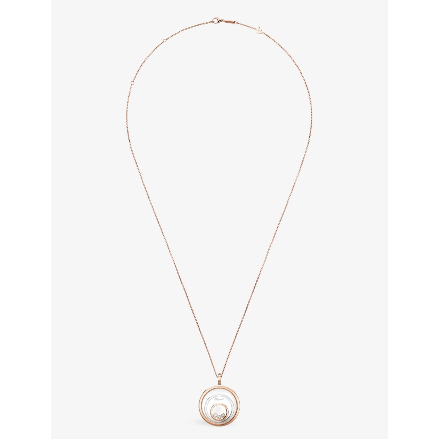 Chopard Happy Spirit 18ct rose-gold white-gold diamond necklace 0.28ct - British product
