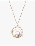 Chopard Happy Spirit 18ct rose-gold white-gold diamond necklace 0.28ct - British product