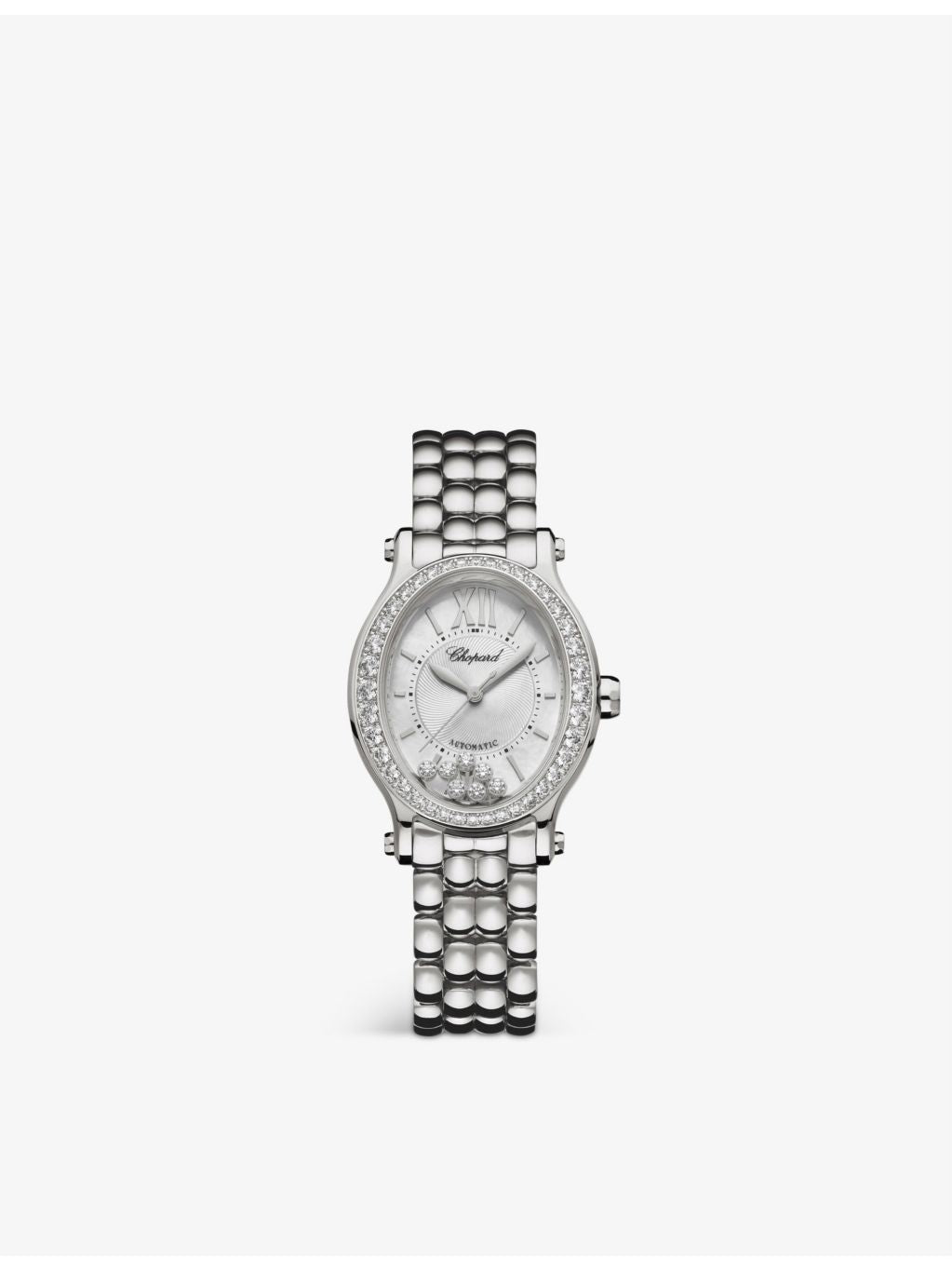Chopard Happy Sport oval stainless steel diamond watch, UK version