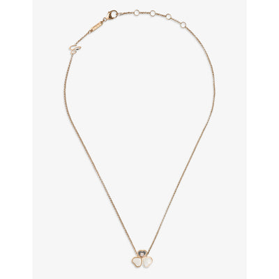 selfridges Chopard Happy Hearts Wings 18ct Rose-Gold Mother-of-Pearl and Diamond Necklace 37-42cm- Buy online at McGrocer