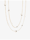 Chopard 18ct rose gold mother-of-pearl diamond necklace 120cm - British product