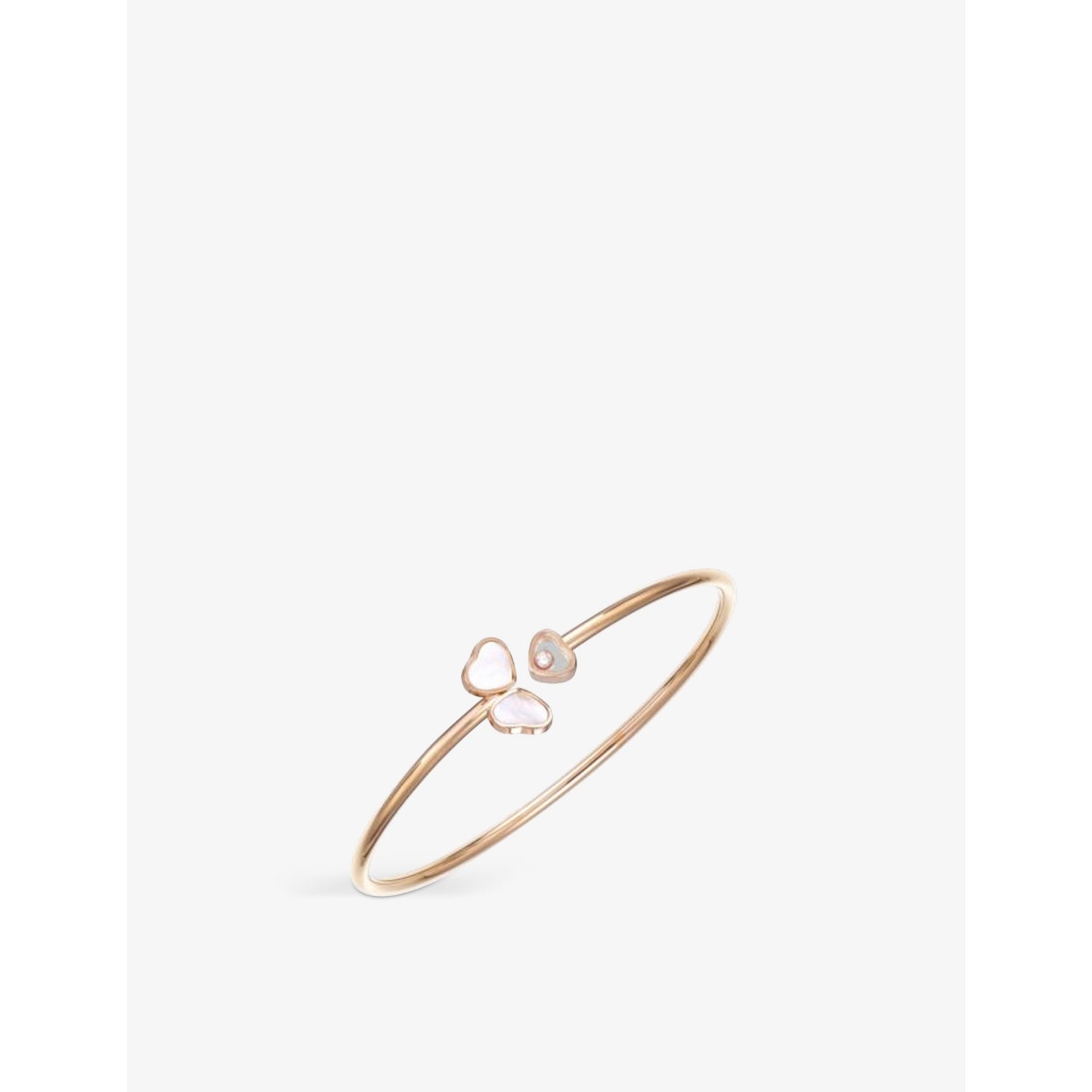 Happy Hearts Wings 18ct rose-gold, mother-of-pearl and diamond bangle - S