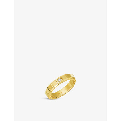 selfridges Chopard Ice Cube Pure 18-Carat Yellow-Gold and Diamond Ring- Buy online at McGrocer
