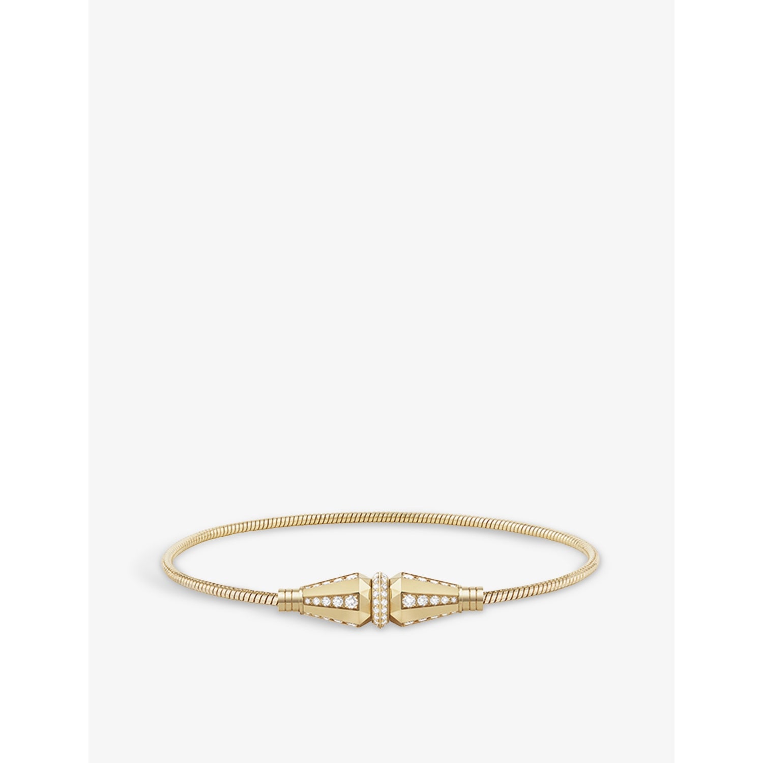 Jack de Boucheron single 18ct yellow-gold and 1.04ct round diamond bracelet - 16cm