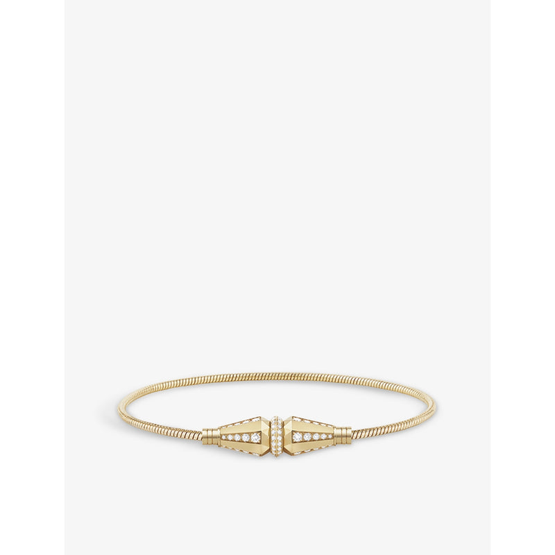 Jack de Boucheron single 18ct yellow-gold and 1.04ct round diamond bracelet - 16cm