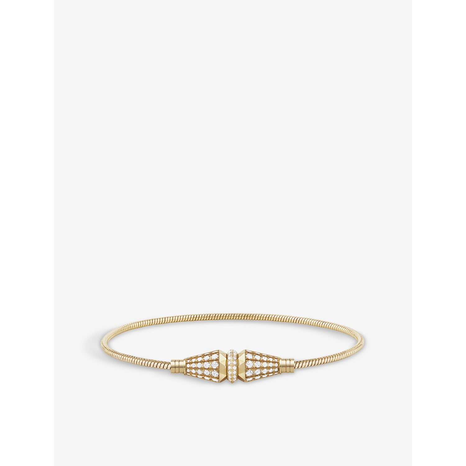 Jack de Boucheron single 18ct yellow-gold and 1.76ct round diamond bracelet - 16cm