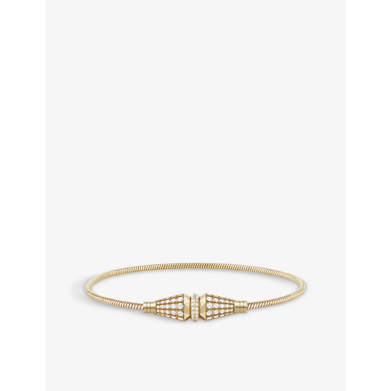 Jack de Boucheron single 18ct yellow-gold and 1.76ct round diamond bracelet - 16cm