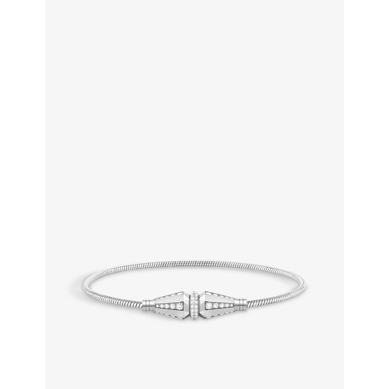 Jack de Boucheron single 18ct white-gold and 1.04ct round diamond bracelet - 16cm