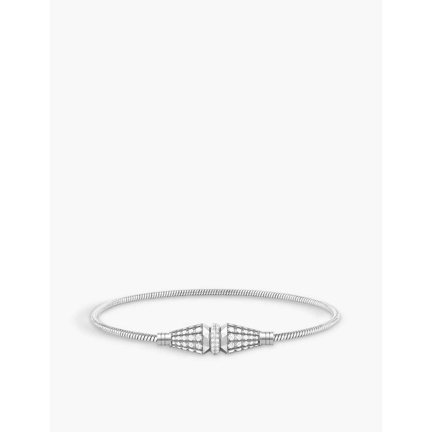 Jack de Boucheron single 18ct white-gold and 1.76ct round diamond bracelet - 16cm