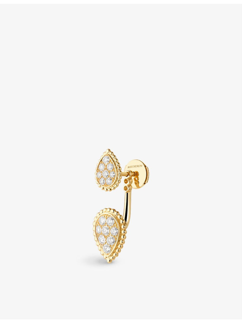 Boucheron Serpent Bohème 18ct yellow gold diamond single earring 9mm, UK version