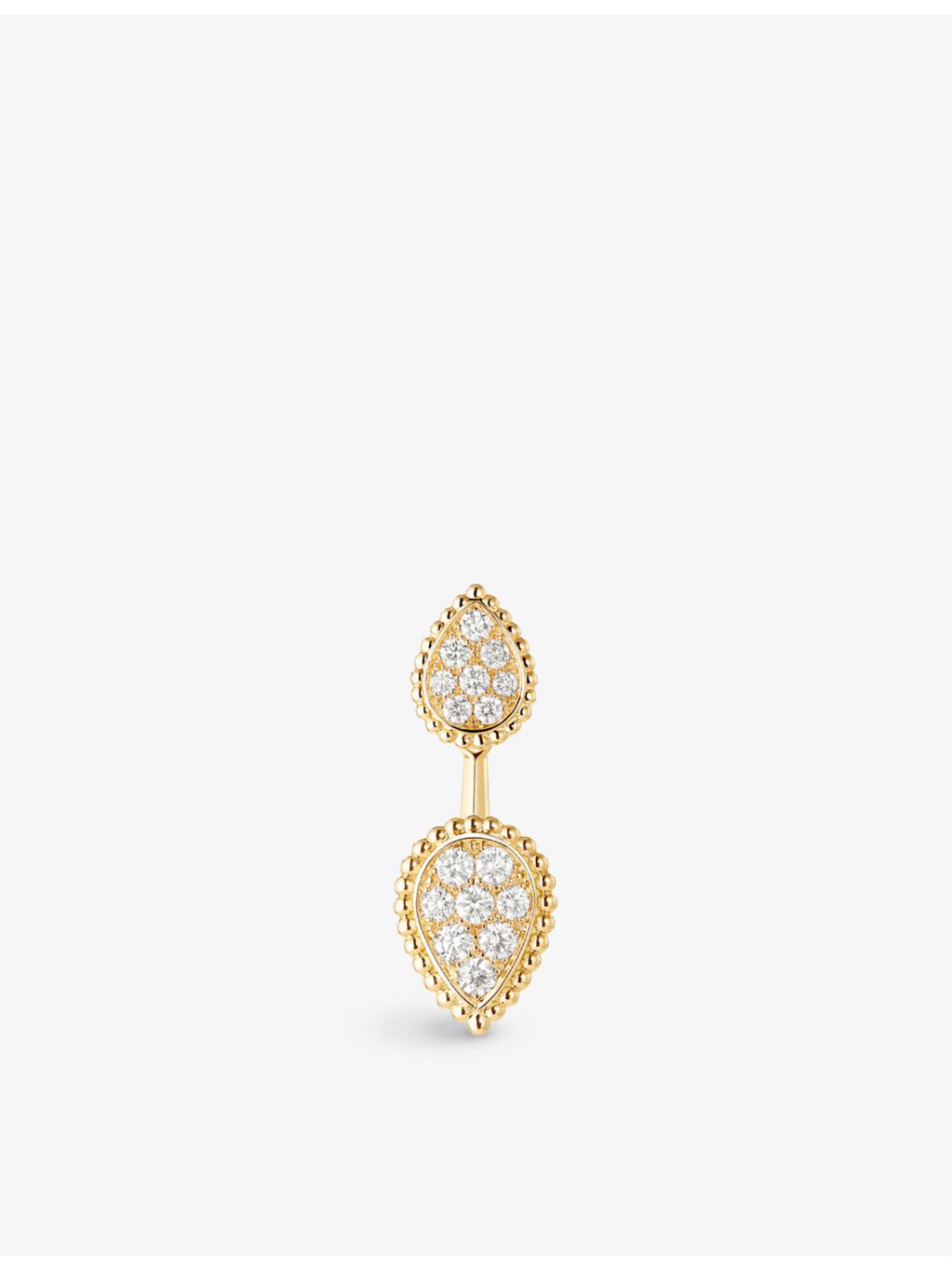 Boucheron Serpent Bohème 18ct yellow gold diamond single earring 9mm, UK version