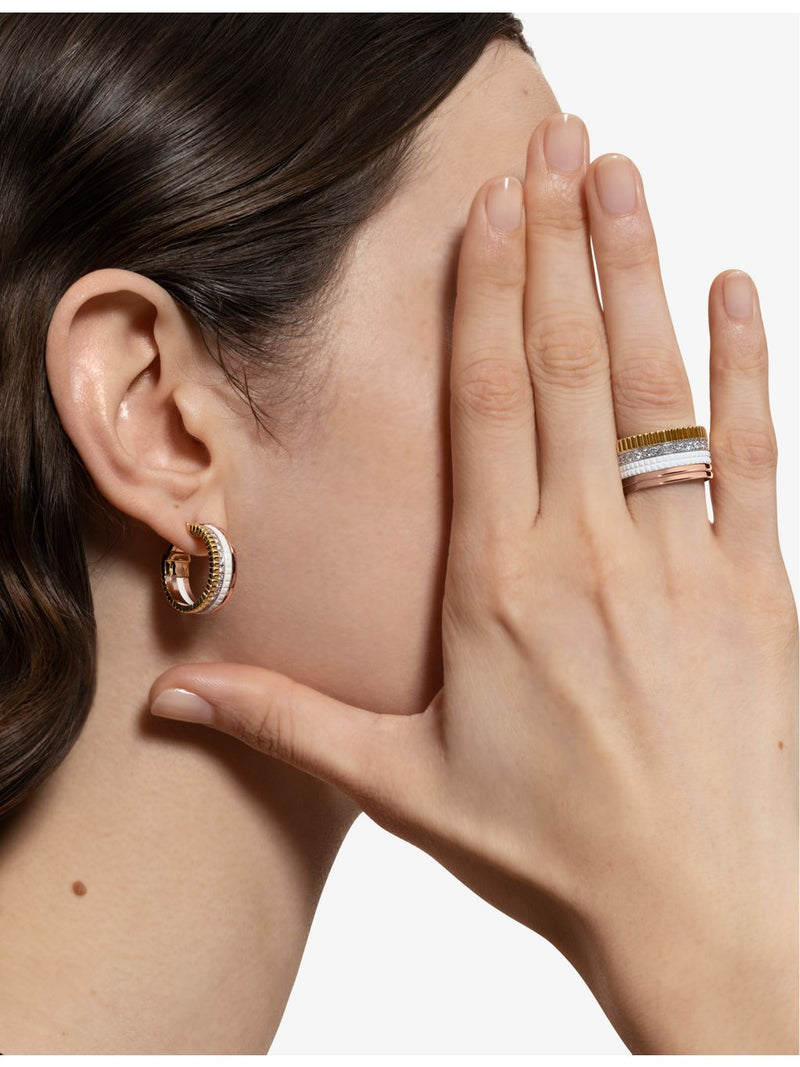Boucheron Quatre White Edition hoop earrings 0.36ct diamond, imported from the UK