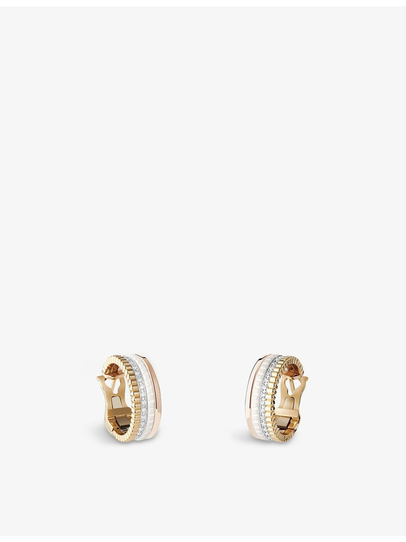 Boucheron Quatre White Edition hoop earrings 0.36ct diamond, imported from the UK
