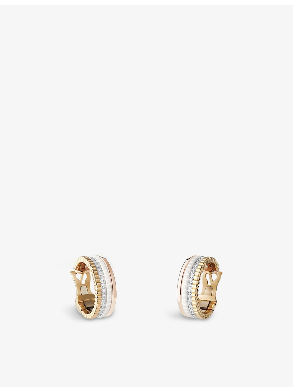 Boucheron Quatre White Edition hoop earrings 0.36ct diamond, imported from the UK