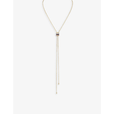 selfridges Boucheron Quatre Classique 18ct Yellow, White and Rose Gold, PVD and 0.18ct Diamond Tie Necklace- Buy online at McGrocer