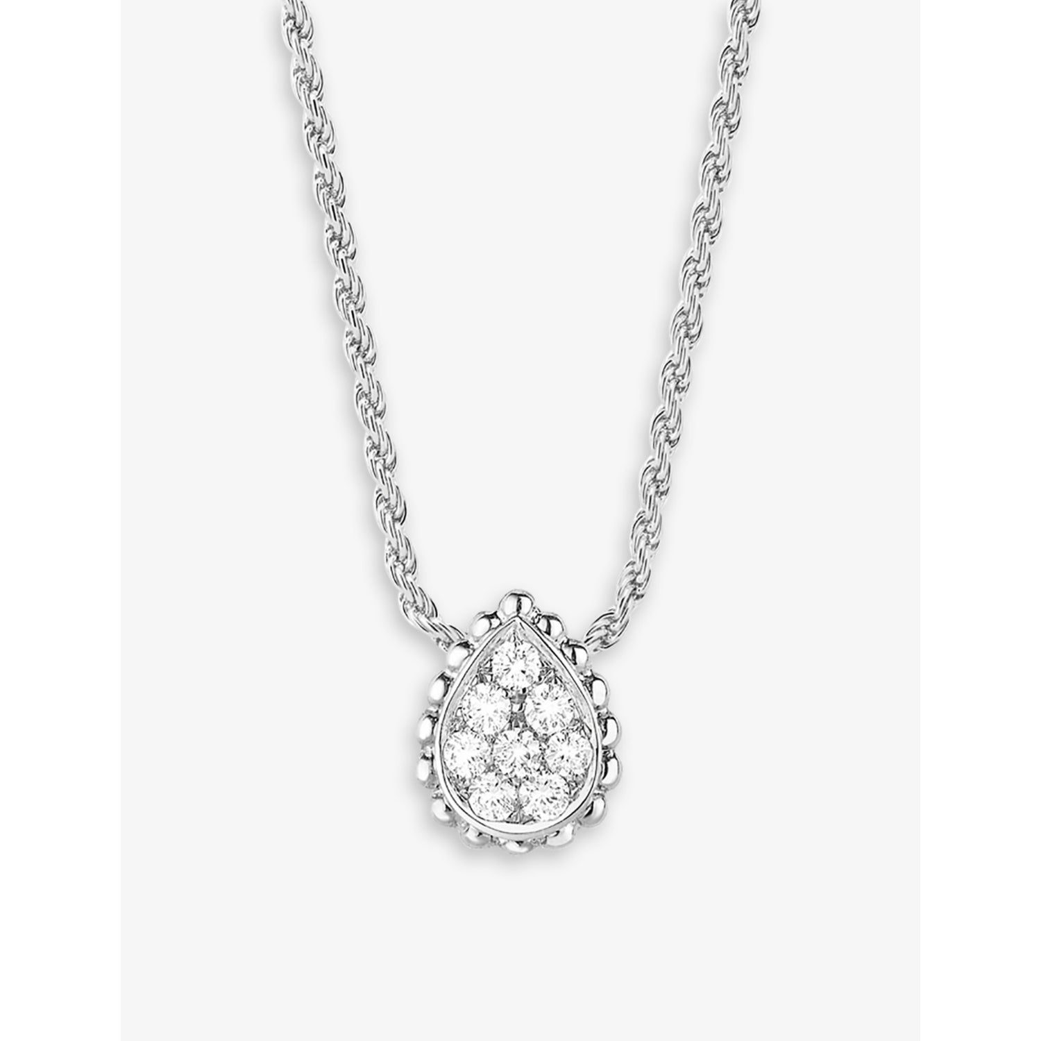 Boucheron Serpent Bohème white gold diamond pendant necklace, imported from the UK