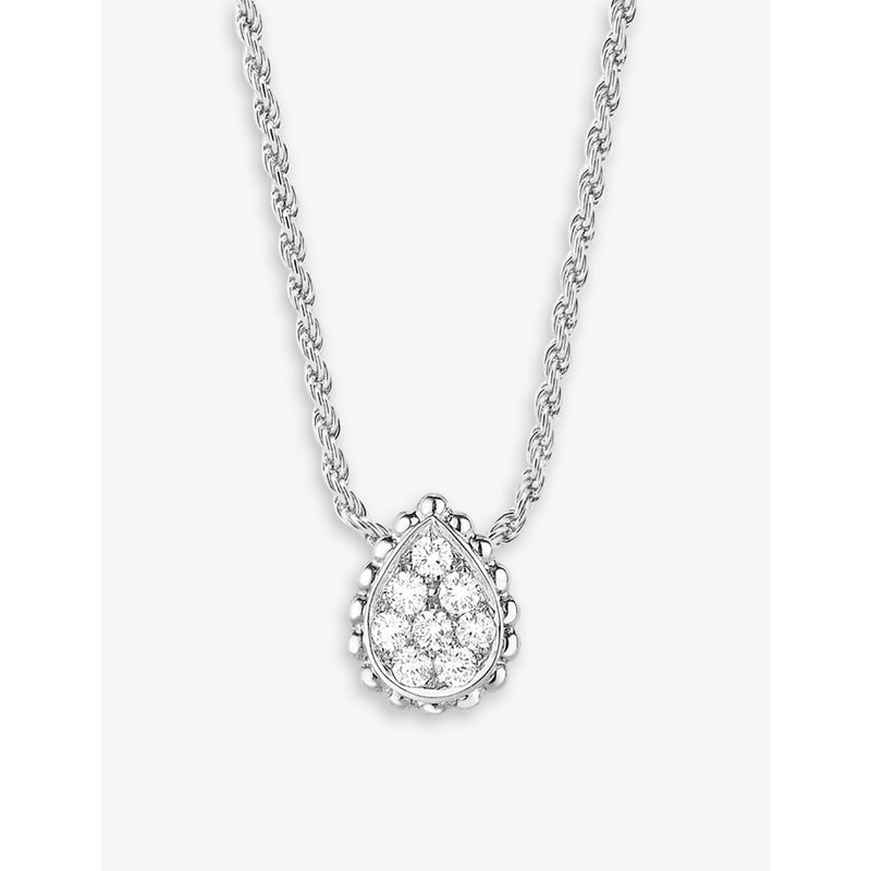 Boucheron Serpent Bohème white gold diamond pendant necklace, imported from the UK
