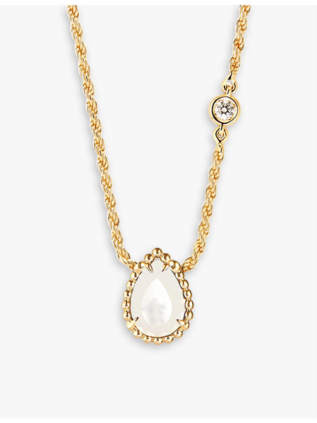Boucheron Serpent Bohème 18ct yellow gold nacre blanche necklace - British product