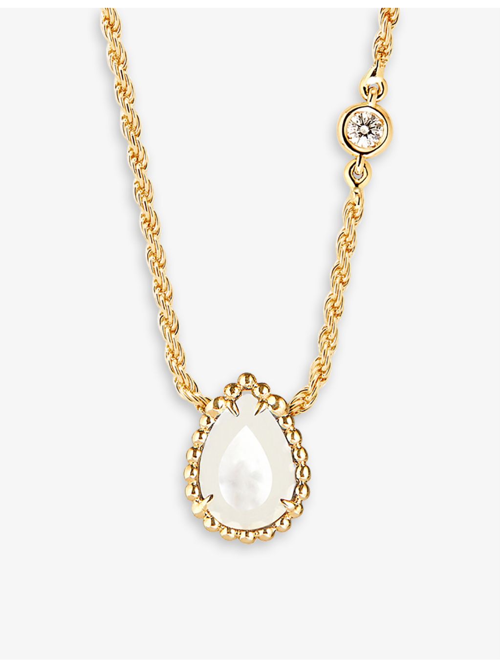 Boucheron Serpent Bohème 18ct yellow gold nacre blanche necklace - British product