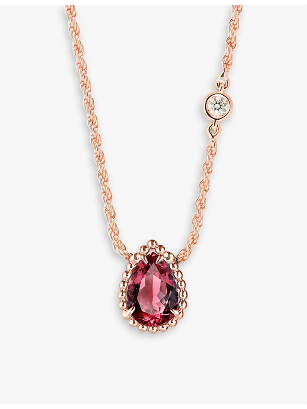 Boucheron Serpent Bohème rose-gold rhodolite diamond necklace - British product