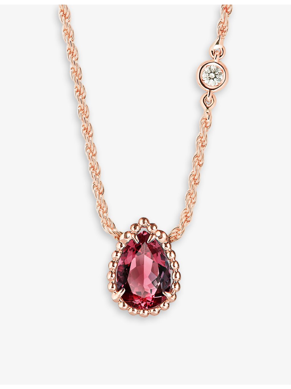 Boucheron Serpent Bohème rose-gold rhodolite diamond necklace - British product