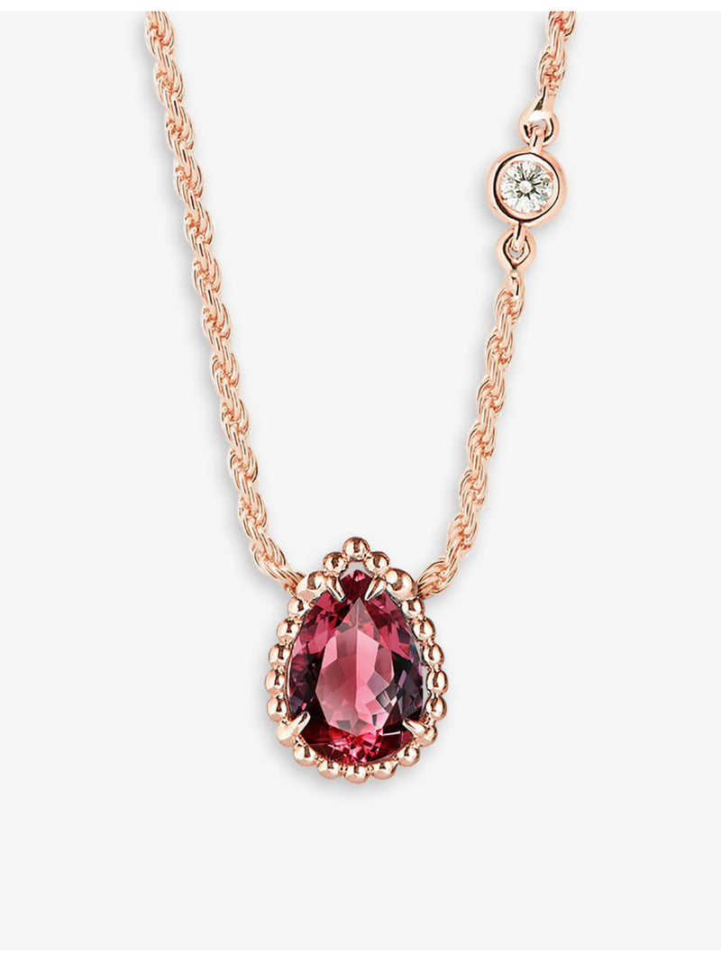 Boucheron Serpent Bohème rose-gold rhodolite diamond necklace - British product