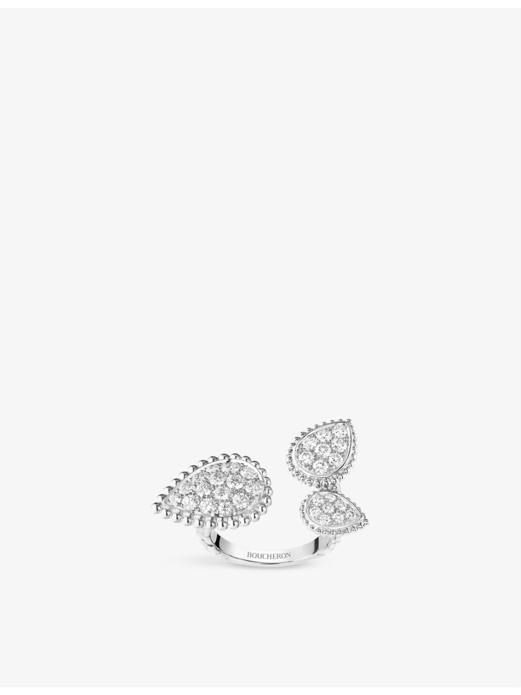 Boucheron Serpent Bohème 18ct white gold diamond ring 1.13ct, UK version