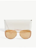 Michael Kors aviator sunglasses with rose-gold tinted lenses, UK version