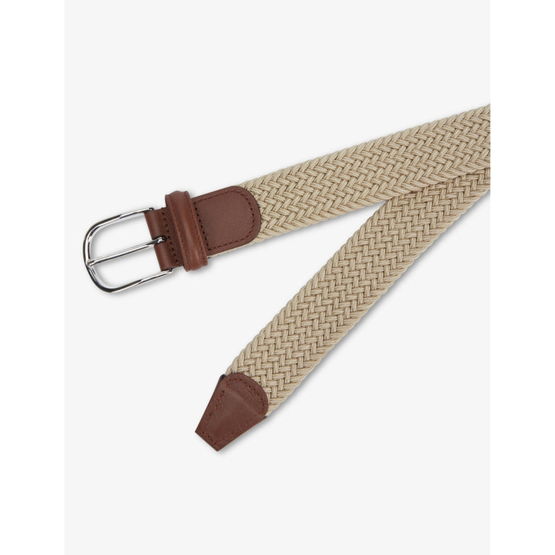 Anderson's belt, woven stretch-elastic fabric with leather trim - British product