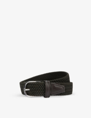 Anderson's belt, woven stretch-elastic fabric with leather trim - British product