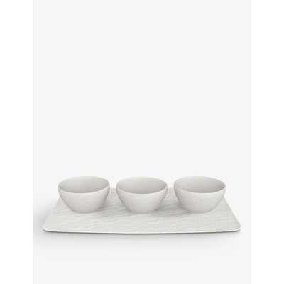 selfridges Villeroy & Boch Manufacture Rock 4-Piece Dip Bowl Set- Buy online at McGrocer