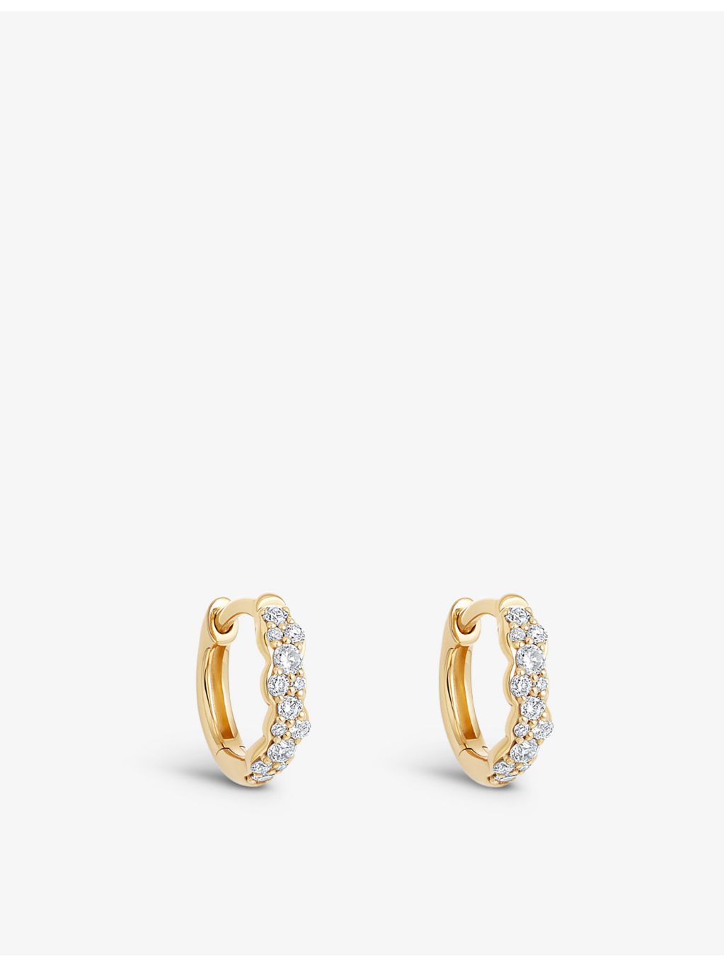 Astley Clarke mini hoop earrings 14ct yellow gold 0.19ct diamonds (British brand)