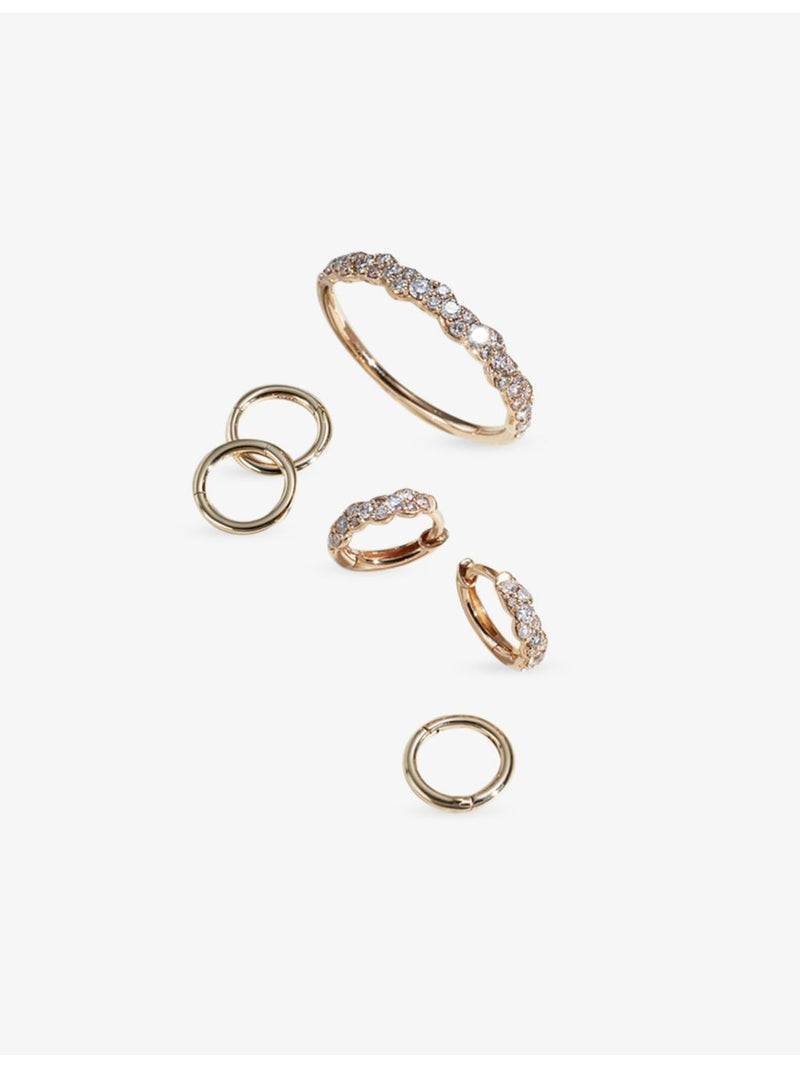 Astley Clarke 14ct yellow gold diamond hoop earrings 0.42ct, UK version