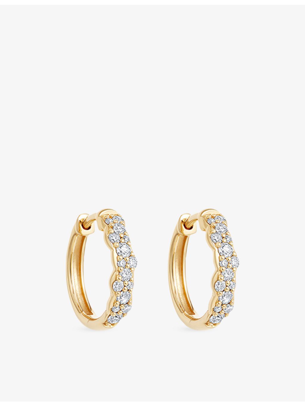 Astley Clarke 14ct yellow gold diamond hoop earrings 0.42ct, UK version