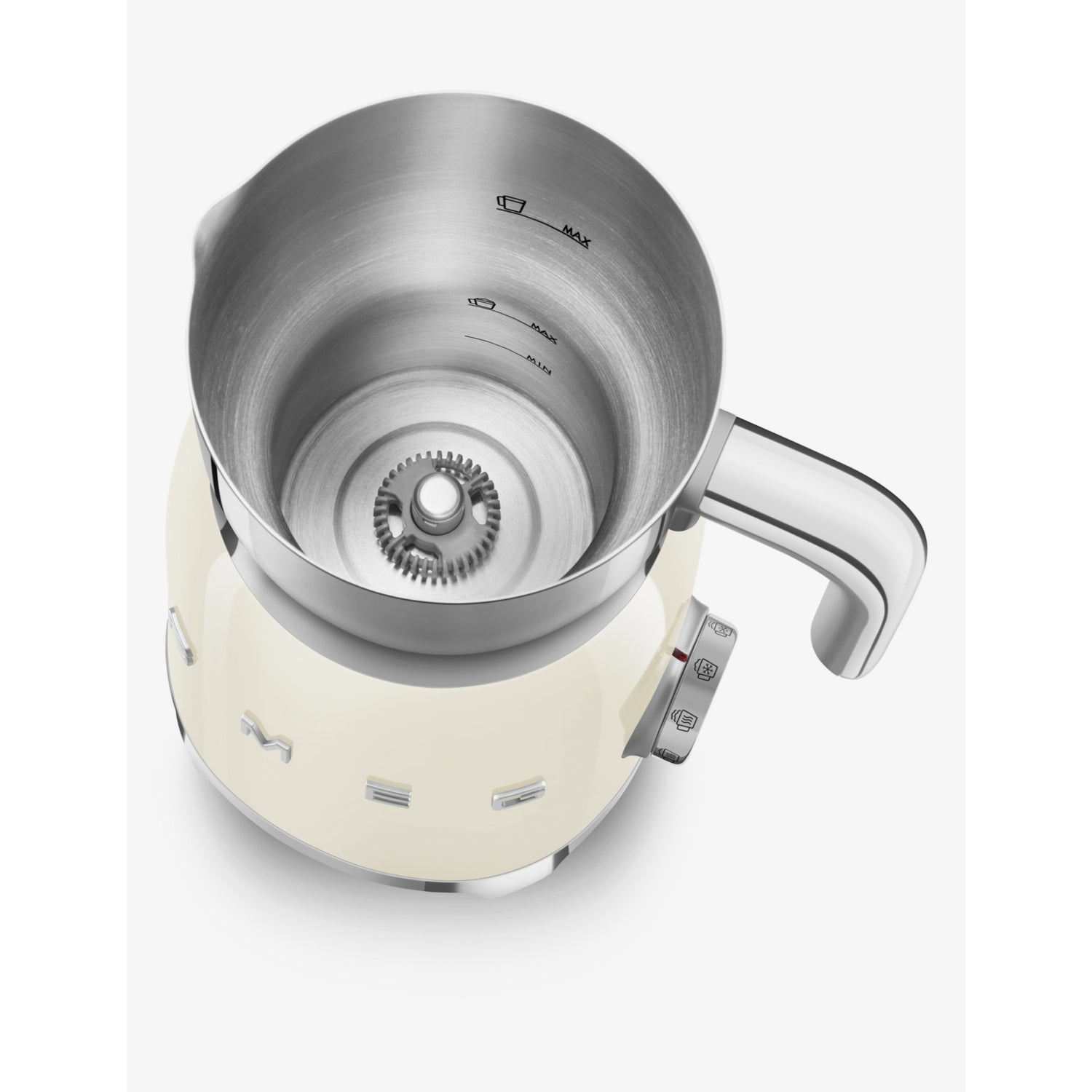 Smeg MFF01 logo stainless steel milk frother, UK version