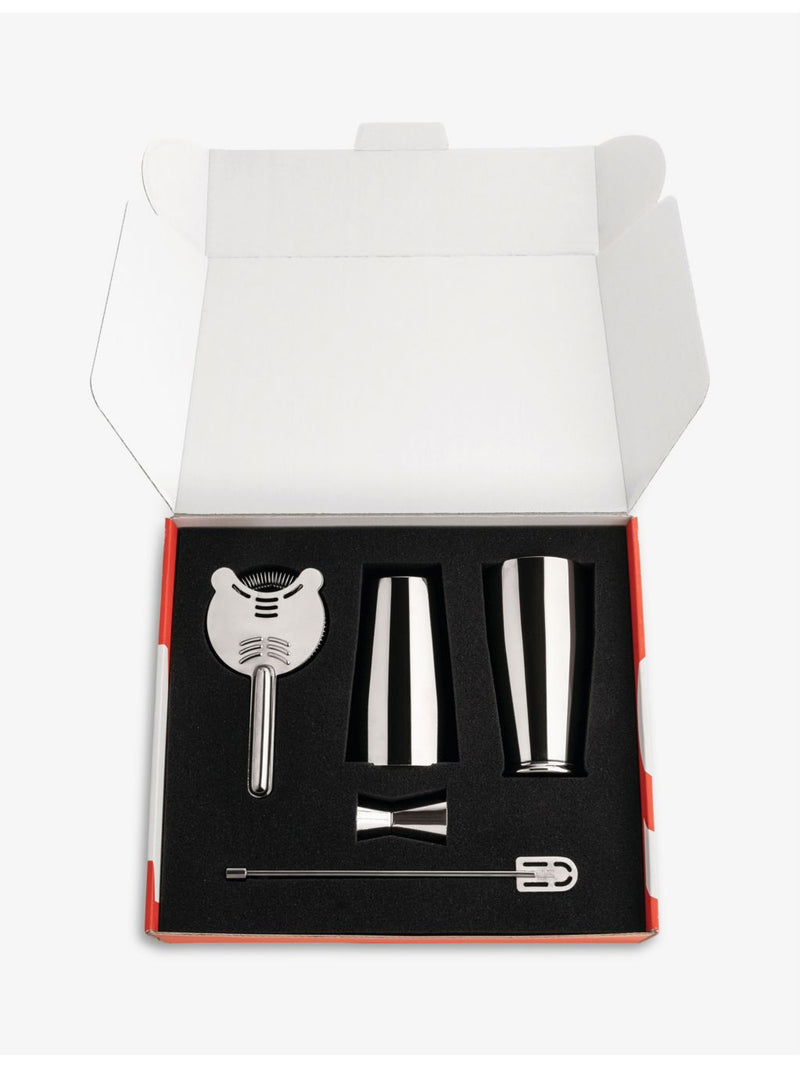 Alessi Il Bar stainless steel cocktail gift set of four (British brand)